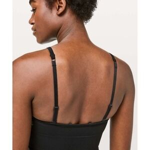 Lululemon Ebb To Street Bra Long Line Black Yoga Adjustable Strap Crossover 4